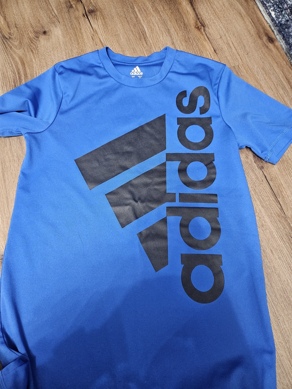 adidas Kid's Royal Blue Tee with Black Vertical Logo